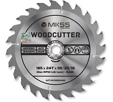 Диск пильный по дереву MKSS Toolbox Woodcutter WC1850 185x24Тх30/20/16 мм WC18502430