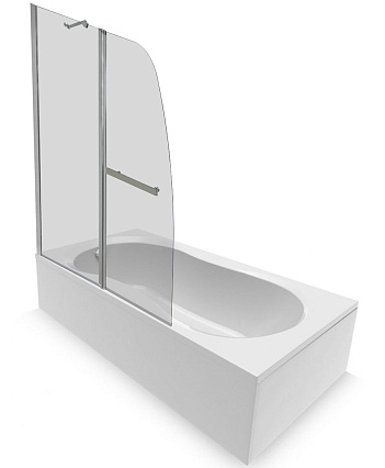 Шторка для ванны Parly F03 120x130 см прозрачная, хром