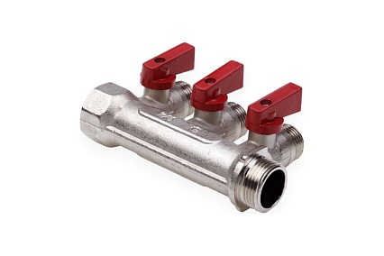 Резьбовой коллектор с кранами Aqualink вн-нар 3/4, 1/2х4 2426