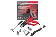 Промышленный электрический фен с насадками Forcekraft 220в, 50/60гц, 2000вт, 60/350/600с, 50/300/500л/мин,3 режима, класс защиты-двойная изоляция FK-HG55-2000LED(52344)