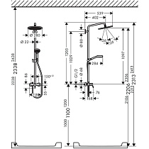 Душевая стойка Hansgrohe Croma Select 280 Air 1jet Showerpipe 26791000