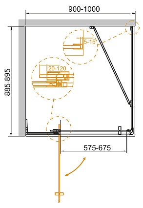 Душевой уголок Cezares Slider SLIDER-AH-1-90-90/100-C-Cr 90x90/100 прозрачный