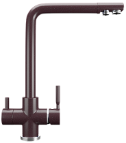 Смеситель для кухни Ulgran Classic U-016-345 с дополнительным краном, шоколад