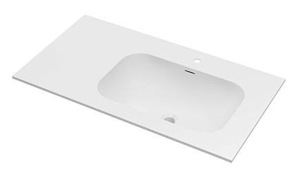 Раковина Vincea Elise 100 см Corian, белый матовый, правая VCB-4EL100MW-R