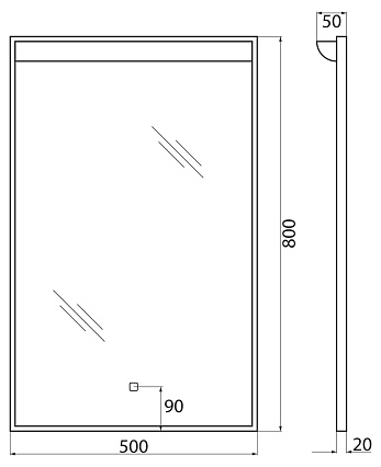 Мебель для ванной BelBagno Uno-Mini 50 см Голубой матовый