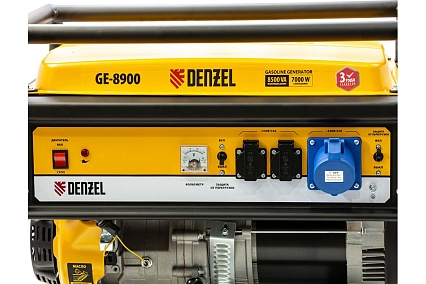 Бензиновый генератор 8,5 кВт, 220В/50Гц, 25 л Denzel GE 8900 94639