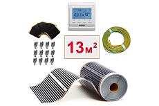 Плёночный электрический тёплый пол ТеплоСофт 13м.кв с электронным терморегулятором плёнка 13м.кв./эл