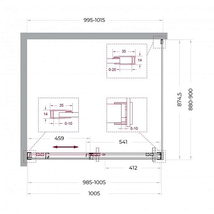 Душевой уголок BelBagno SOFT_CLOSE-1-AH-1-100/90-C-GM 100x90 прозрачный, оружейная сталь Душевой уголок BelBagno SOFT_CLOSE-1-AH-1-100/90-C-GM 100x90 прозрачный, оружейная сталь