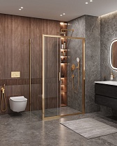 Душевой уголок Cezares MOLVENO-AHF-31-120/90-C-BORO-IV 120x90 прозрачный, брашированное золото