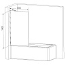 Шторка для ванны Am.Pm Gem W90BS-080-140BM 80x140 стекло матовое, черный