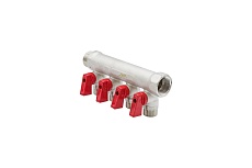 Коллектор VRT 3/4&quot;x1/2&quot;, с отсечными кранами, 4 выхода 531863