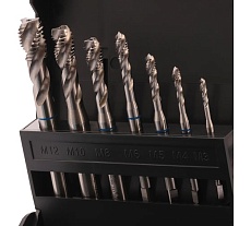 Набор спиральных машинных метчиков VOLKEL M3-M12 HSSE DIN371/376 (C/2,5P, R39) 7пр V47864