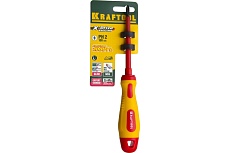 Отвертка Kraftool высоковольтная, Cr-Mo-V стержень, двухкомп. маслобензостойкая рукоятка, PH №2, 100мм 250084-2-100