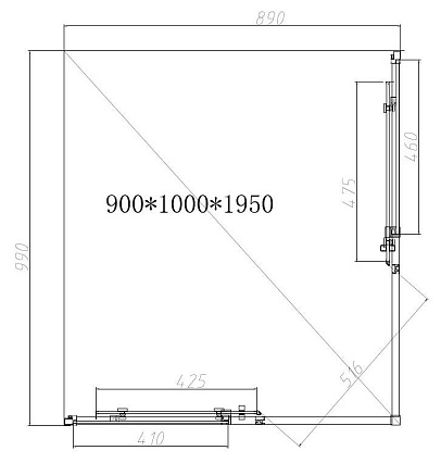 Душевой уголок Vincea Slim-N VSS-4SN9010CL 100x90 хром, стекло прозрачное