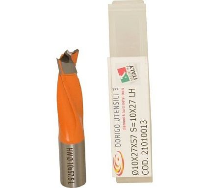Сверло для глухих отверстий DORIGO HW Ø10x27x57.5 S=Ø10x27 Z=2 LH 21010013