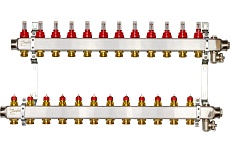 Комплект коллекторов Danfoss SSM-12F с расходомерами и кронштейнами 12 контуров 088U0962