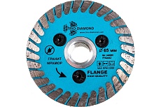 Диск алмазный отрезной Турбо с фланцем Grand hot press (65 мм; М14) TRIO-DIAMOND FHQ442