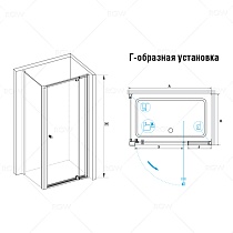 Душевой уголок RGW Passage PA-32 (PA-02 + Z-050-1) 80x80 прозрачное, хром