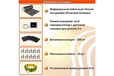 Плёночный электрический тёплый пол ТеплоСофт 9м.кв. с умным wi-fi терморегулятором плёнка 9м.кв./М2