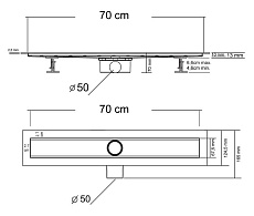 Душевой лоток Vincea Say Optima Piticare SAY.601.70.P.PITI 70 см, хром