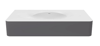 Раковина Vincea Caprise VCB-4CA100MWG 100 см, Corian, белый матовый/серый матовый