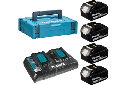 Набор PSK MKP2PM184 (4 аккумулятора BL1840B, зарядное устройство DC18RD, кейс MAKPAC тип 2) Makita 198489-5
