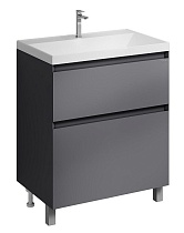 Тумба с раковиной Grossman Меркадо 70 см напольная, графит матовый