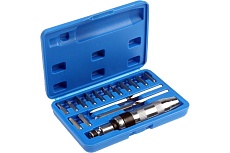 Ударно-поворотная реверсивная отвертка с битами Тундра 1/2&quot; металлическая рукоятка, 17 шт., кейс 9043444