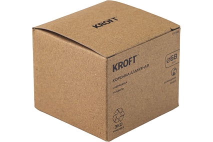 Коронка алмазная по керамике 68 мм, цилиндрический хвостовик KROFT 559568