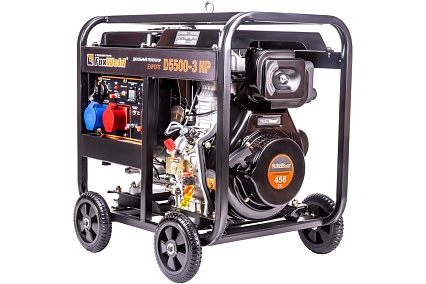Дизельный генератор Foxweld expert d5500-3 hp, 5.0-5.5 квт, 1ф=3ф, розетка 400В/16А, розетка 230В/32А 8896