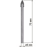 Сверло по стеклу и керамике Рубин (6х75 мм, 2 грани, ц/х) TDM ELECTRIC SQ1091-0101
