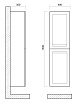 Шкаф пенал Art&Max Platino 40 см AM-Platino-1500-2A-SO-GCM светло-серый матовый