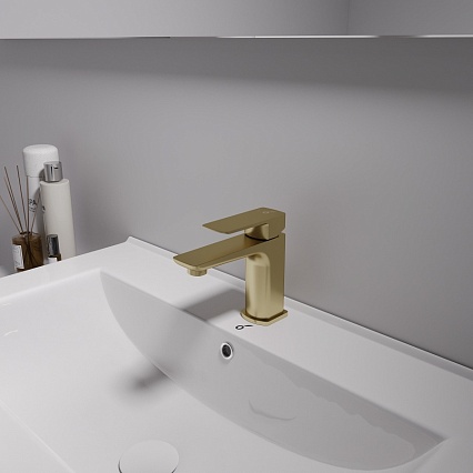 Смеситель для раковины Oliveeka D-Line OL-139003-BG золото матовое