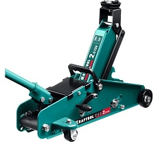 Подкатной домкрат с увеличенным подъемом и фиксатором Kraftool S-PIN 2.5т, 140-385 мм, в кейсе 43457-2.5-K