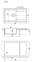 Кухонная мойка Florentina Тоскана 86 см грей, 17.050.D0860.305
