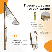 Душевая дверь Радомир Дарья BO 120х220 см прозрачная, матовое золото, правая  1-63-4-2-0-356