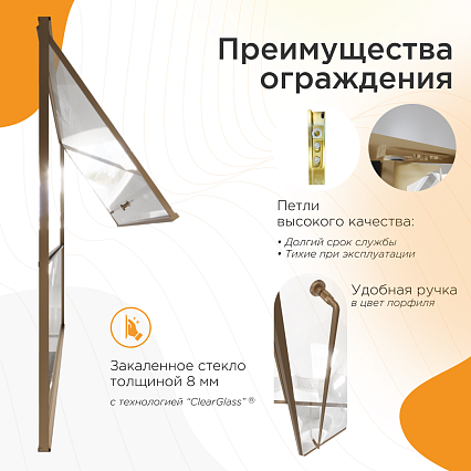 Душевая дверь Радомир Дарья BO 120х220 см прозрачная, матовое золото, правая  1-63-4-2-0-356