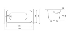 Чугунная ванна Cerutti SPA Cristina 120x70