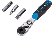 Набор бит с трещоткой Hoegert Technik 1/4 , SL, PH, PZ, HEX, Torx, Torx c отверстием 33 шт. HT1R460
