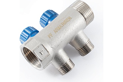Коллектор с регулировочными вентилями PROFACTOR в/н 1" х 2 вых 1/2"нар PF MV 269.2