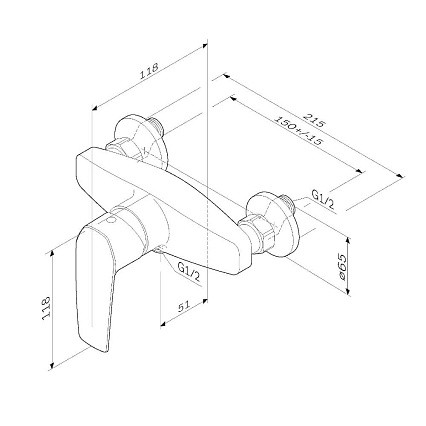 Смеситель для душа Am.Pm Gem F90A20022, черный