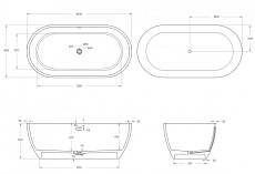 Ванна из искусственного камня Cezares Stylus 160x80 см белый матовый CZR-STYLUS-160-80-54-SSB