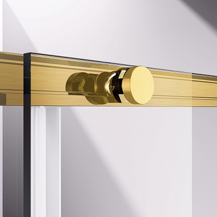 Душевая дверь Vincea Слим-Н (Slim-N) VDS-4SN100CLG 100x195 брашированное золото, прозрачная