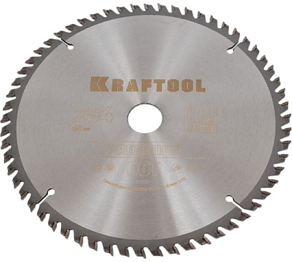 Диск пильный по дереву Kraftool Precission 254x30 мм, 60Т 36952-254-30