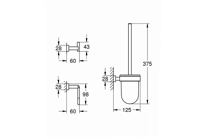 Набор аксессуаров для ванной комнаты Grohe Essentials Cube 40757001