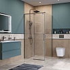 Душевой уголок BelBagno SOFT_CLOSE-1-A-1-100-C-GM 100x100 прозрачный, оружейная сталь