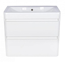 Тумба с раковиной Style Line Атлантика 80 см подвесная, белый антискрейч