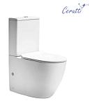 Унитаз компакт Cerutti Sella CT7790 безободковый, с микролифтом