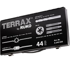 Резьбонарезной набор Terrax by RUKO M3-M12 HSS, 44шт A245030