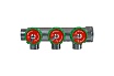 Латунный коллектор Terma 3/4" в/н с 3-мя вент.кранами на 1/2" (нар.резьбы) с выходами под 90 град (14020) 18575
